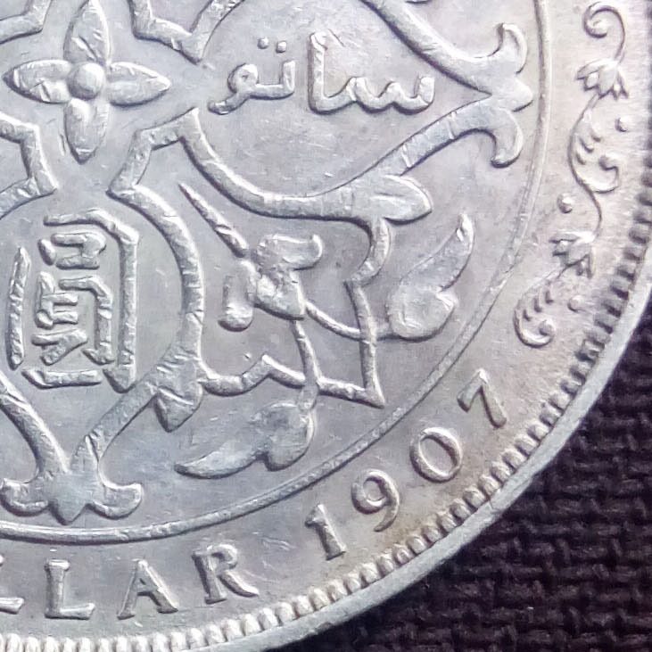 アンティーク銀貨、イギリス領 海峡植民地 エドワード7世 1907年 壹圓銀貨_画像7