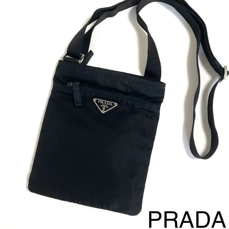 PRADA ショルダーバッグ 三角プレート サコッシュ 白タグ14-