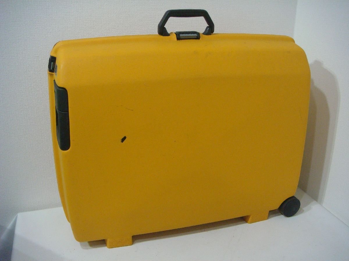 OS/I12L-DA6 Samsonite サムソナイト スーツケース イエロー 現状品 75cm×23cm×58cm_画像4