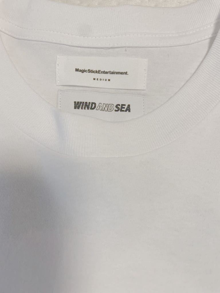 magic stick WINDANDSEA tシャツ美品トレーニング用fitness用Tee WHITE Lサイズ白TMサイズウィンダンシーマジスティックコラボ_画像3