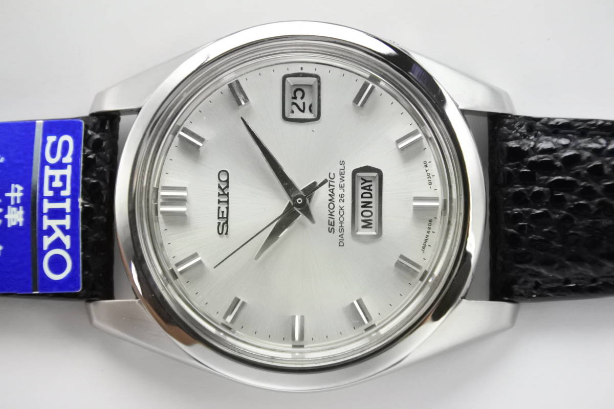 当時高い人気モデル 1966年製SEIKO セイコー マチック ウイークデーター 6206-8130 イルカ刻印 金色機械 ２６石 自動巻紳士腕時計☆美品_画像1