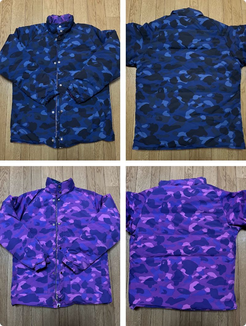 ☆L☆OG Vintage NIGO BAPE Reversible down jacket purple blue navy