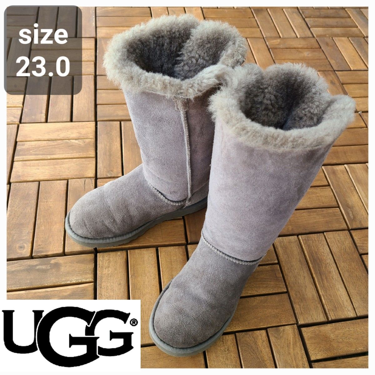 UGG アグ ムートンブーツ ロング グレー 新品未使用-