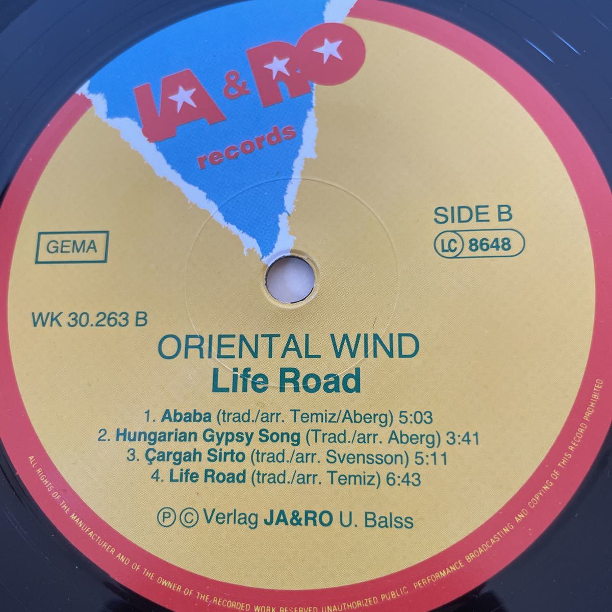 ORIENTAL WIND / LIFE ROAD 1983 GERMANY LP OKAY TEMIZ_画像6