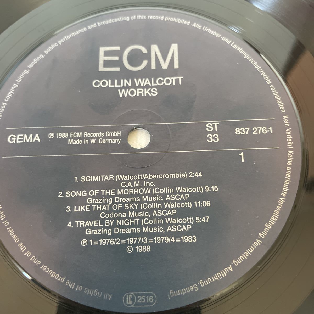 COLLIN WALCOTT / WORKS GERMANY LP ECM_画像3