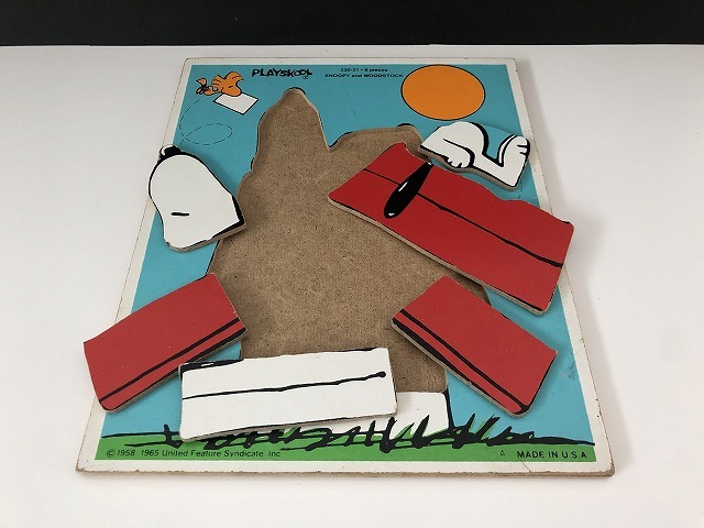 1970's スヌーピー ドッグハウス PLAYSKOOL ウッドパズル ヴィンテージ vintage USA SNOOPY 1970年代 [pe-835]_画像3