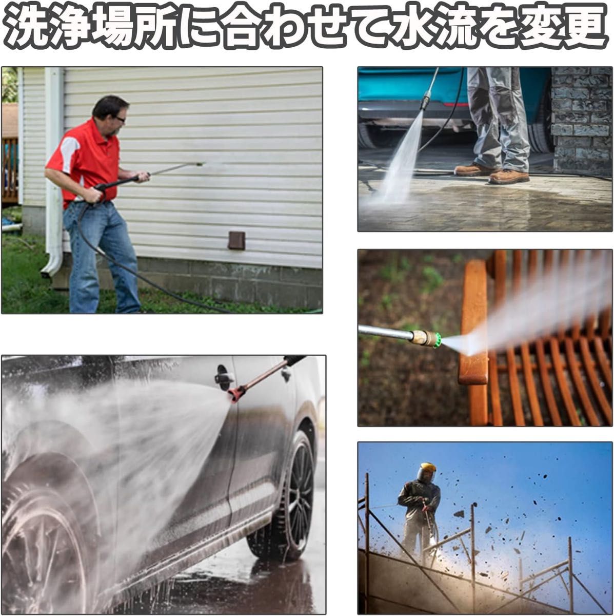 エンジン高圧洗浄機 13Mpa 電源不要 5つの噴射パターン 自給 水道直結 ホース付き 高圧 洗浄機 家庭用