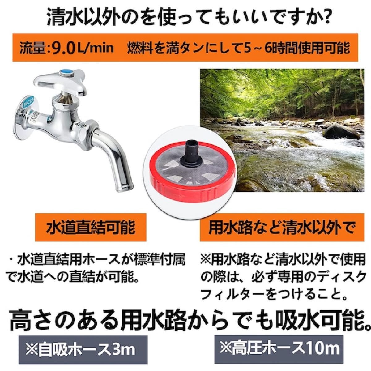 高圧洗浄機エンジン式 Gaidoh エンジ 付き高圧洗浄機 19Mpa 4つの噴射パターン 給水機能付 洗車 