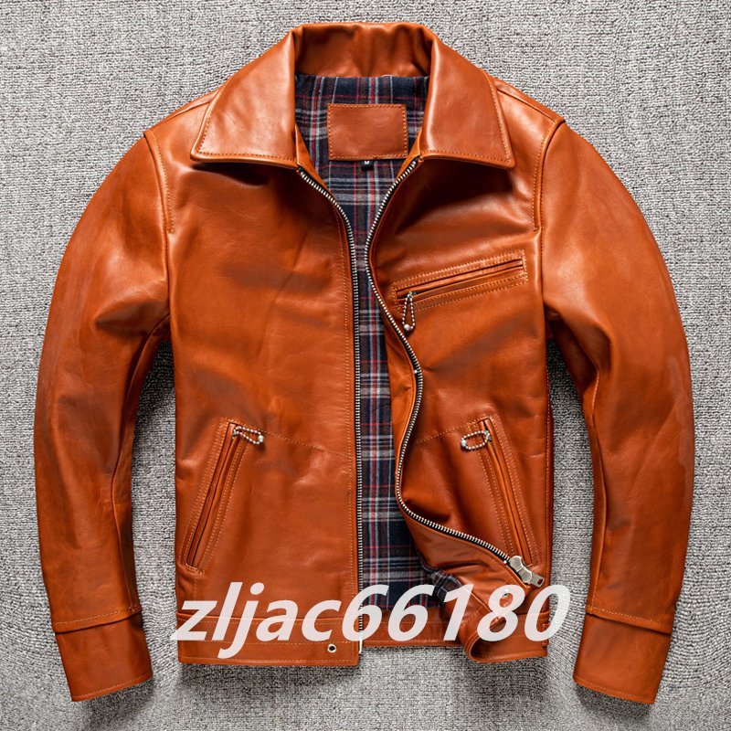 割引発見 レザージャケット 馬革本革 革ジャン ホースハイド ジャンパー レザーコ メンズファッション S~5XL オレンジレッド XLサイズ以上 割引発見 レザージャケット 馬革本革 革ジャン ホースハイド ジャンパー レザーコ メンズファッション S~5XL オレンジレッド XLサイズ以上
