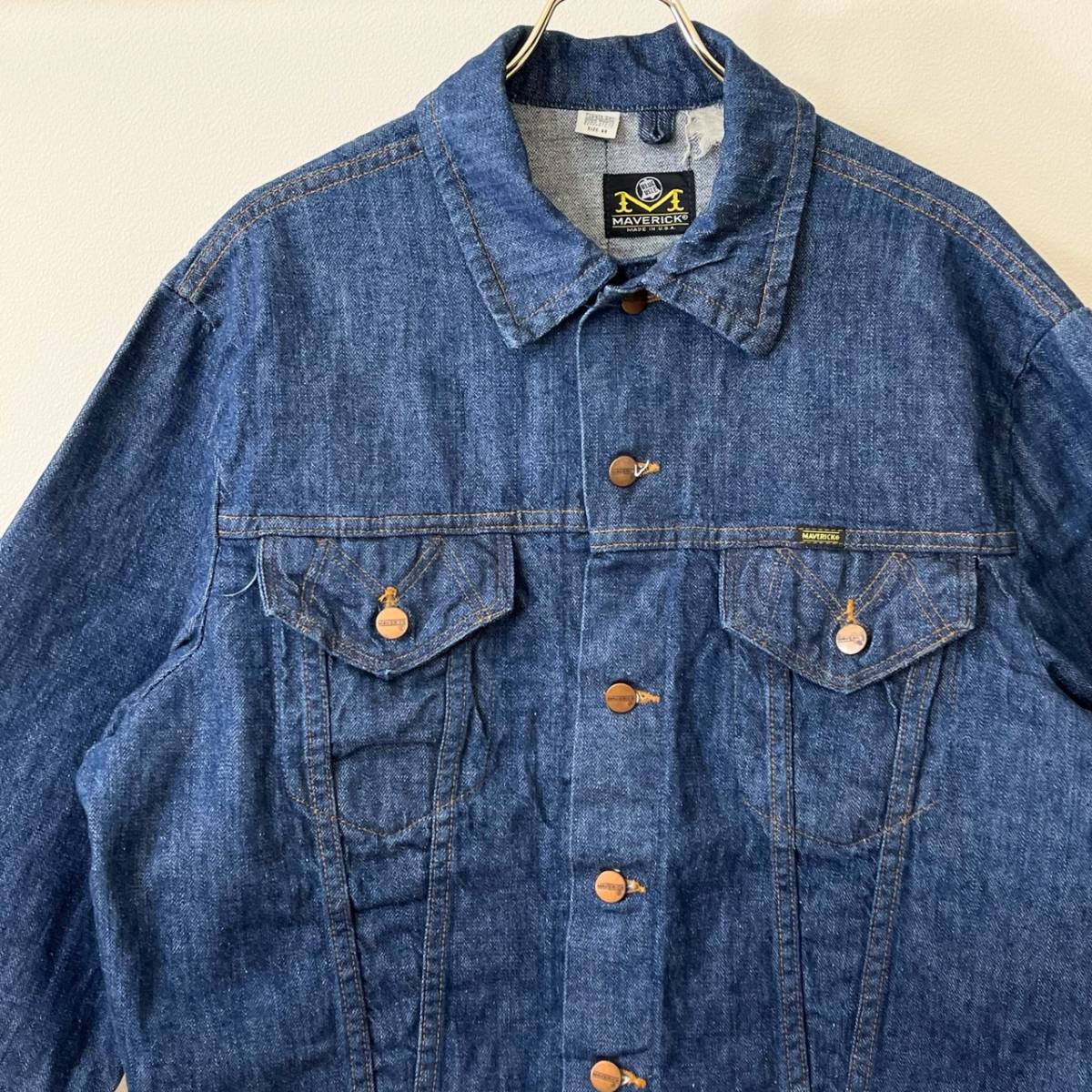 希少《 Mint Condition(真紺) / Size 46 》70s 極上品【 Wrangler ブロークンデニム ビンテージ ジャケット アメリカ製 】_画像1