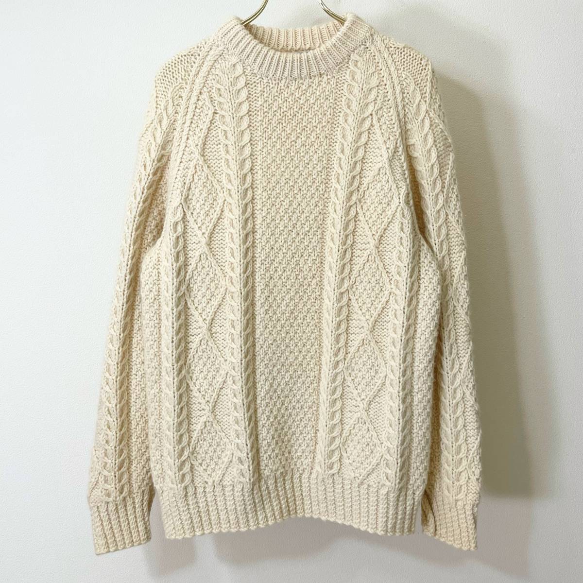  rare { Mint Condition / ABERCROMBIE&FITCH / 42 }60s70s finest quality goods [ Abercrombie & Fitch i-ll Land made hand knitted Vintage Alain sweater ]