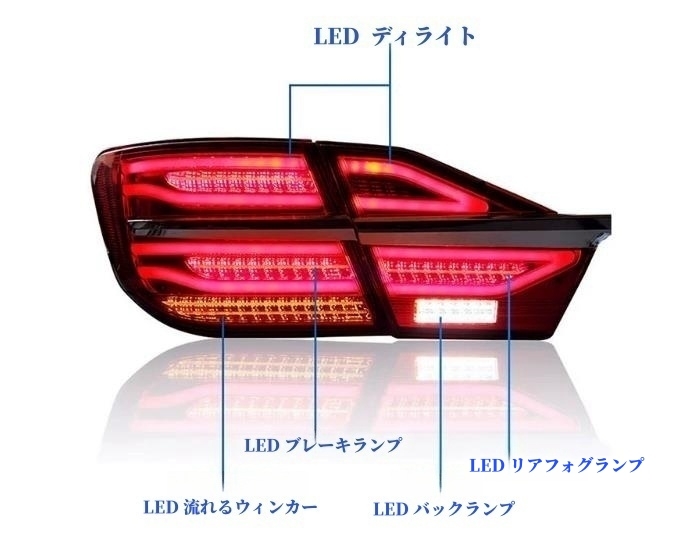 トヨタ カムリ 50系　9代目　後期　2色選択可能　テールライト テールランプ 流れるウインカー　ドレスアップ外装カスタム　2014－2017年_画像2