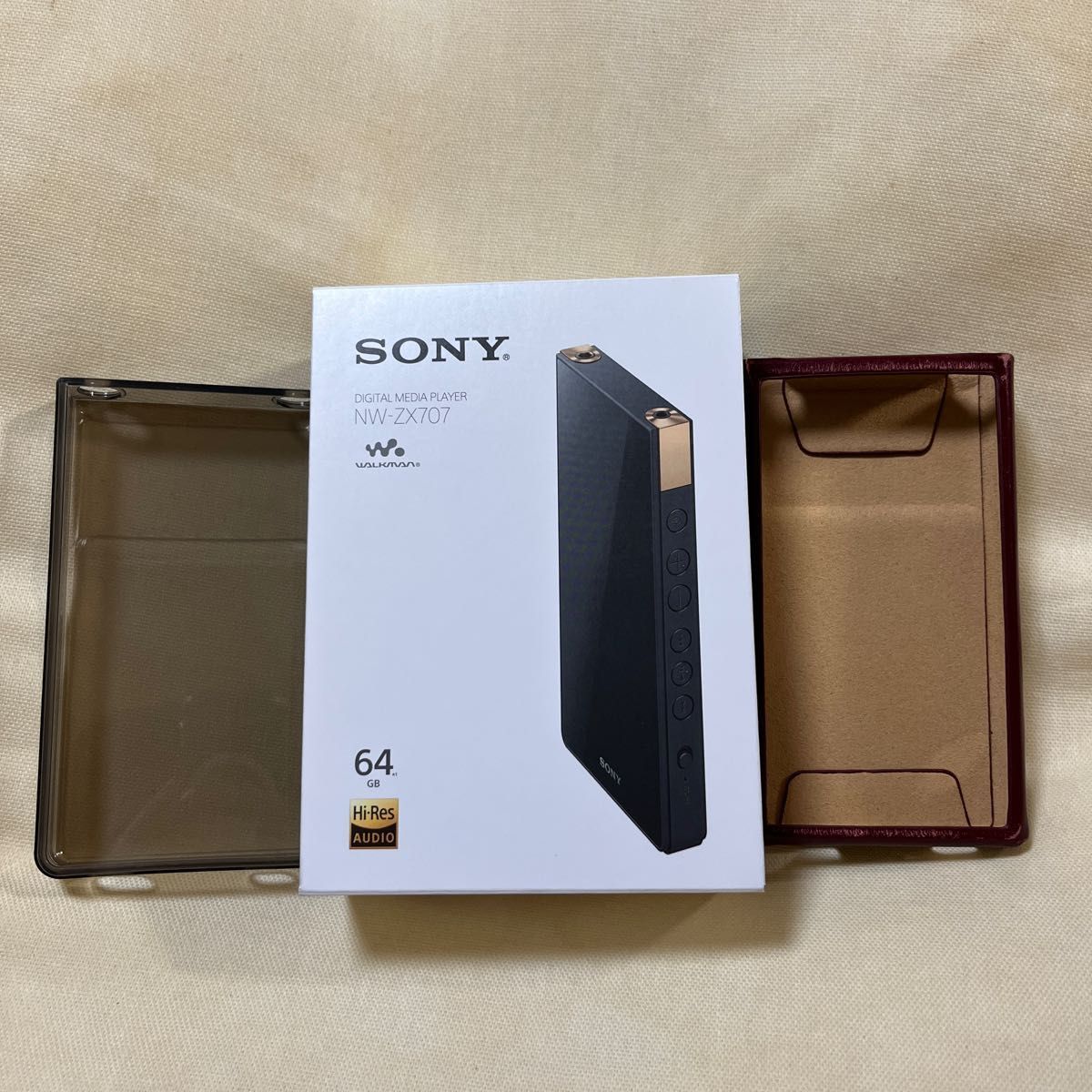 美品 SONY NW-ZX707 WALKMAN ソニー ウォークマン ハイレゾ Android 武蔵野レーベル レザーケース付