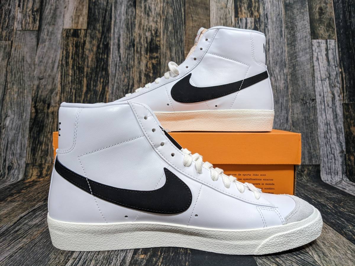 残少 27.5cm 箱付き NIKE BLAZER MID 77 VINTAGE 検 ヴィンテージ VNTG ブレザー ミッド 本革 ミッド 白/黒/ホワイト/ブラック 27.5/US9.5_画像8