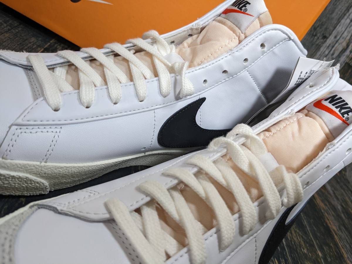 残少 27.5cm 箱付き NIKE BLAZER MID 77 VINTAGE 検 ヴィンテージ VNTG ブレザー ミッド 本革 ミッド 白/黒/ホワイト/ブラック 27.5/US9.5_画像9