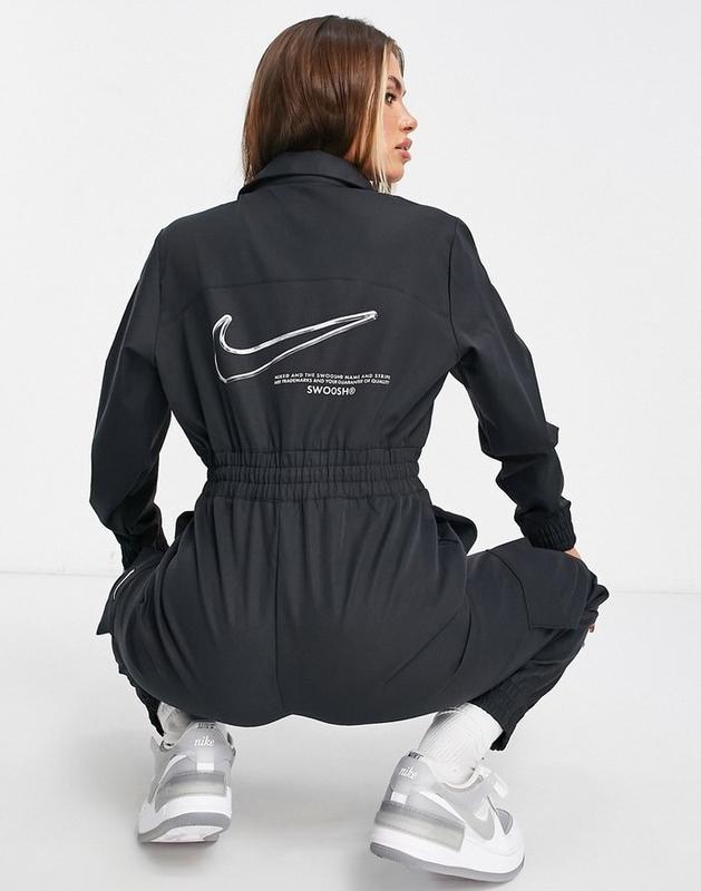 最後 L NIKE WMNS SWOOSH ジャンプスーツ 検 ナイキ スウッシュ レディース つなぎ オールインワン オーバーオール サロペット 黒/ブラック_画像5