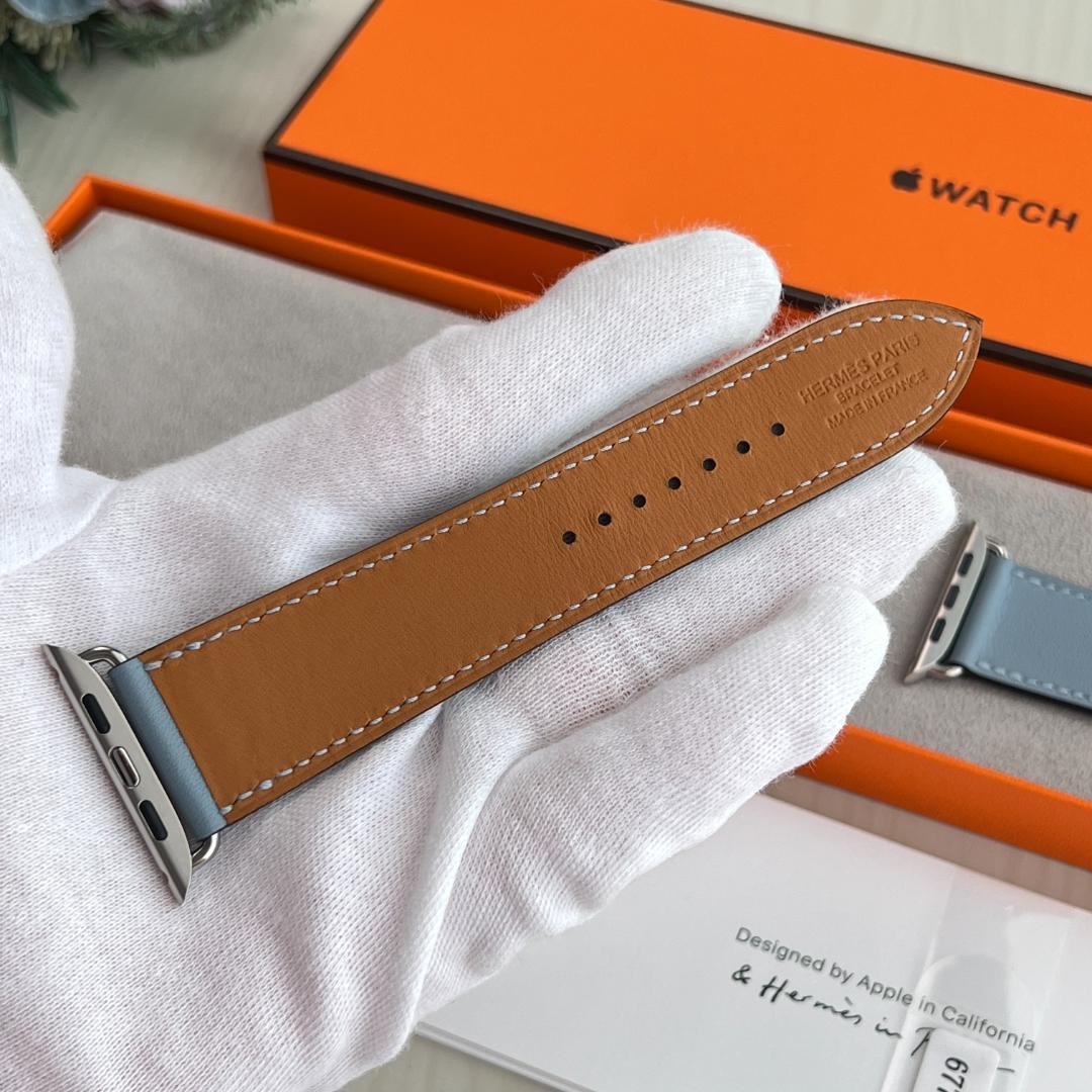 HERMES エルメス アップルウォッチ シンプルトゥール レザー ブルー