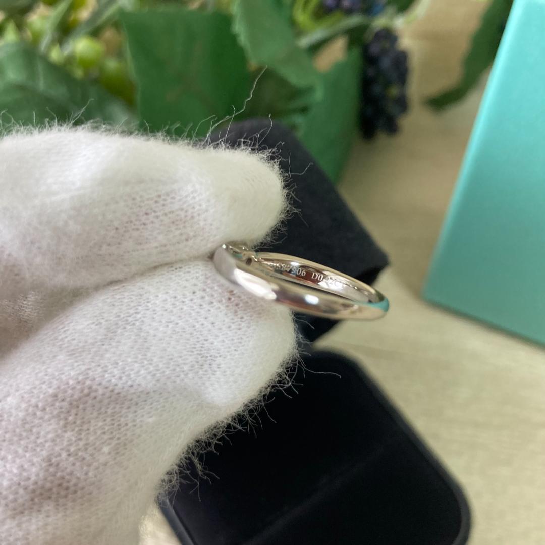 正規品】 ティファニー ダイヤモンドリング 8号 0.22ct プラチナ Pt950