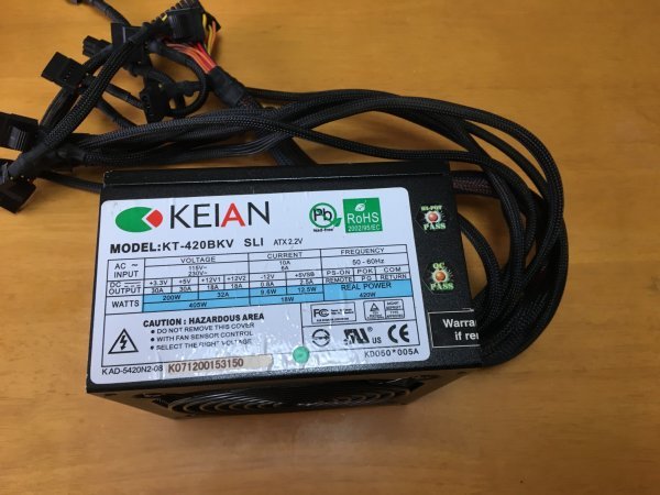 【PC Запчасти 】 персональный компьютер  Электропитание 　KEIAN KT-420BKV SLI　( 1шт.  )