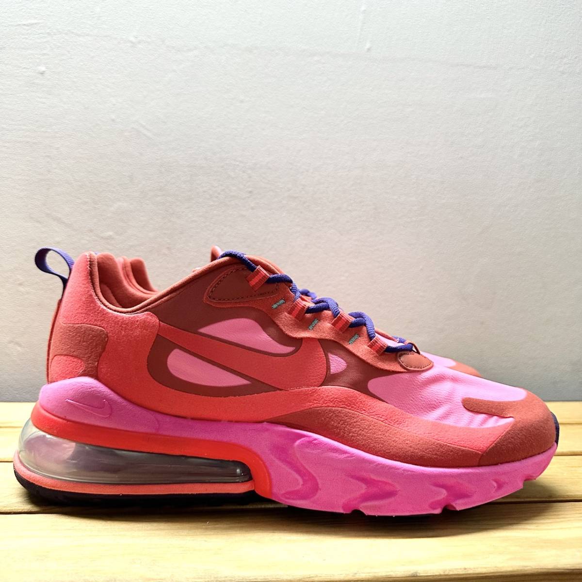 極美品 箱有 NIKE AIR MAX 270 REACT ナイキ エアマックス 270 リアクト レッド ピンク 28.5cm AO4971-600