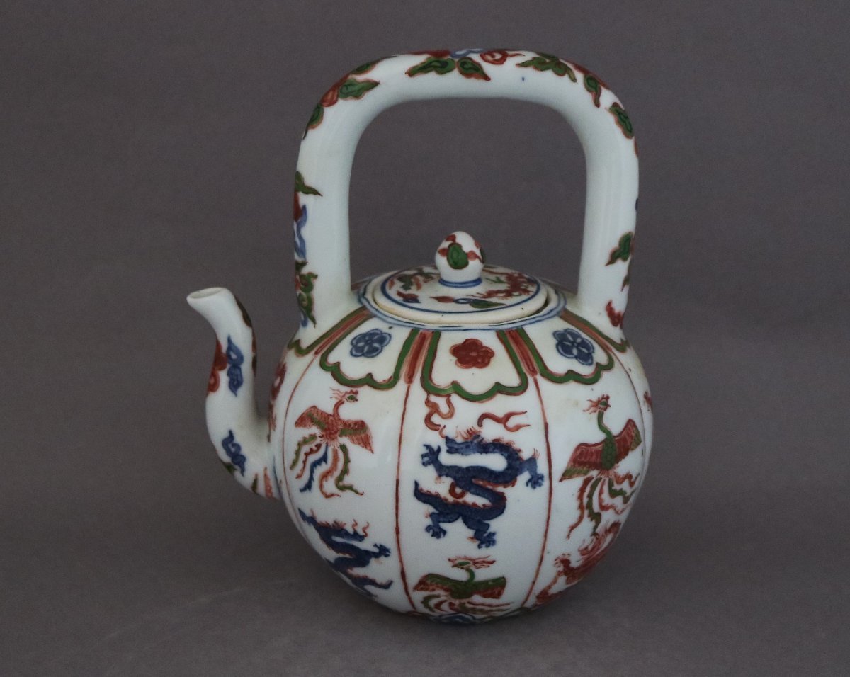 GTS】☆中国明・万暦赤絵龍鳳凰文水注16~17世紀(色絵磁器)|売買され
