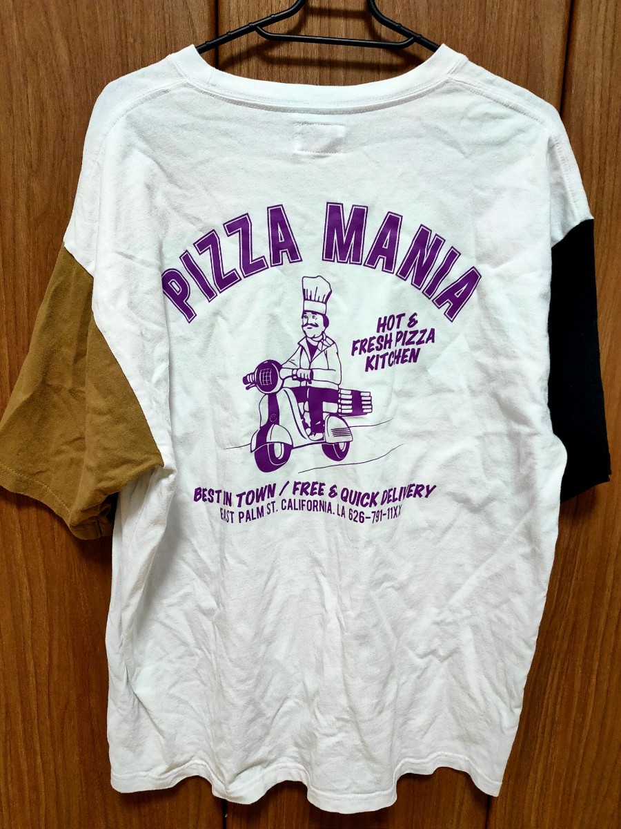 中古 ロデオクラウンズ RODEOCROWNS メンズ PIZZA MANIA S／S Tシャツ Mサイズ トップス 半袖 定価3289円 の画像2