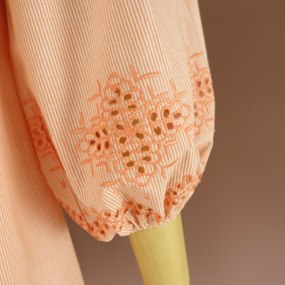 新品 ヴィンスカムート 14/19号 オレンジ 白 刺繍 綿 コットン100％ ワンピース パーティドレス 大きいサイズ 結婚式 二次会 凛42Q0505_画像3