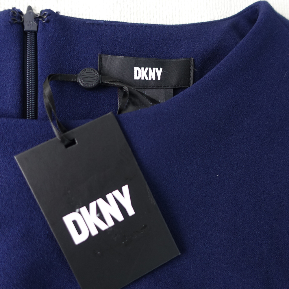 新品 DKNY 6/11号 ダナキャラン 紺 七分袖 シフォン ワンピース パーティドレス 結婚式 二次会 披露宴 発表会 演奏会 フォーマル 華41Q2707_画像9