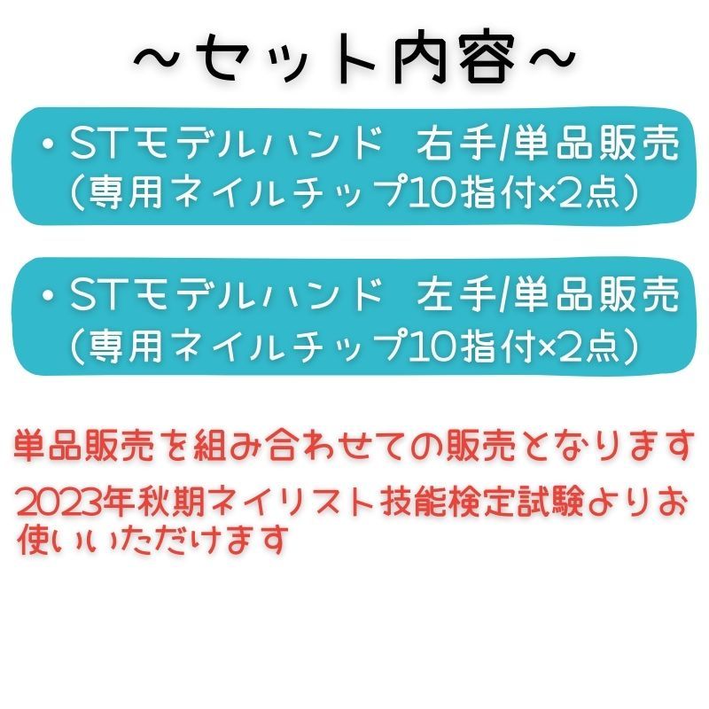 【単品セット販売A】 JNEC認定 滝川 STモデルハンド 右手 左手 両手 単品セット 第1期認定 ネイリスト検定_画像2