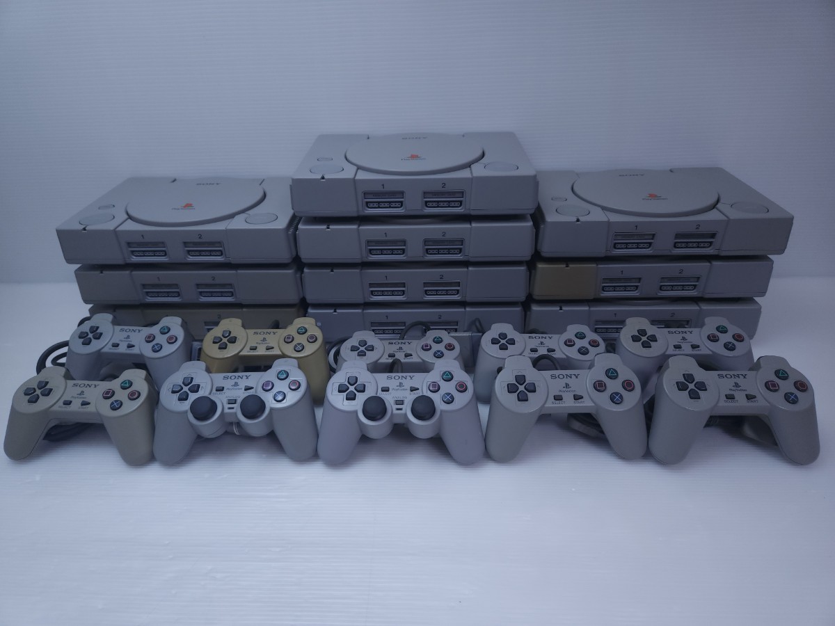 大量 まとめ PS1 10個 ps1 コントローラー 10個 PlayStation1 コントローラー Controller 動作未確認 中古品