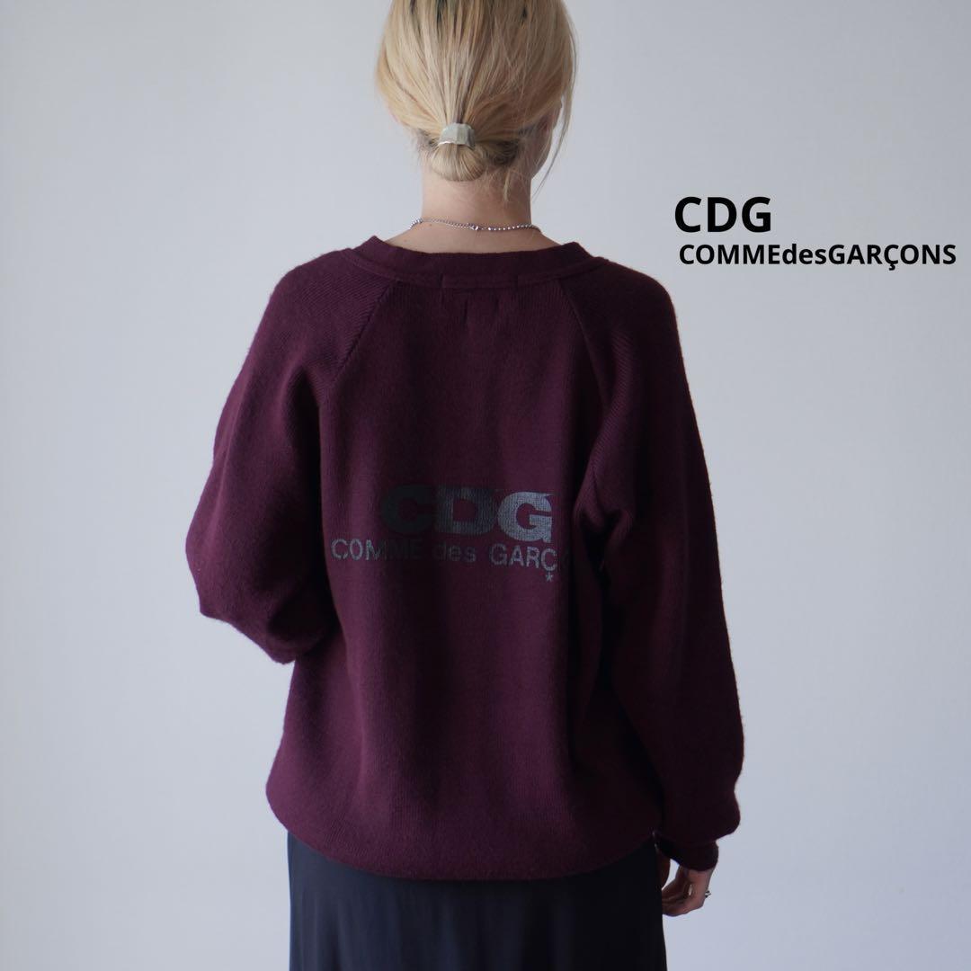 特価商品 美品CDG COMMEdesGARCONSニットカーディガン ロゴ バック