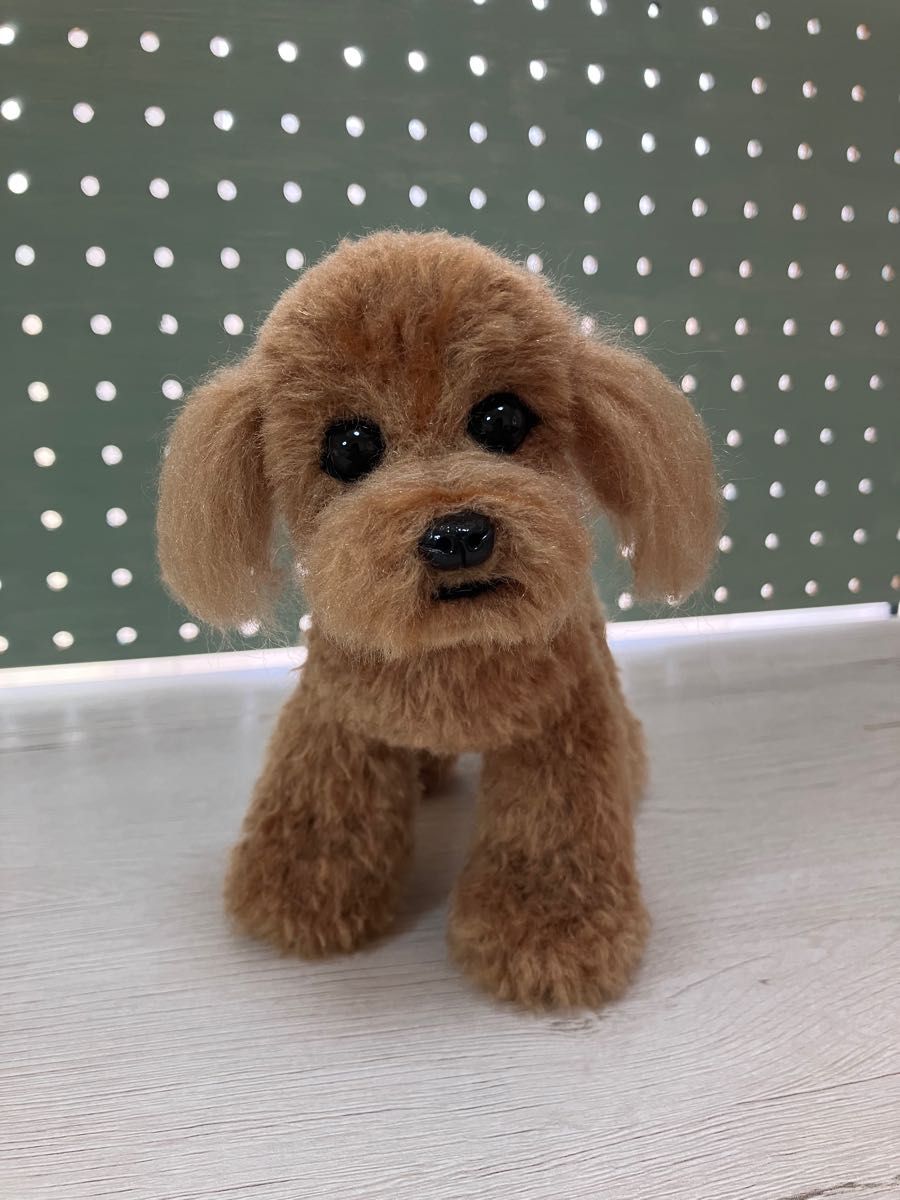 羊毛フェルト トイプードル ハンドメイド 立ちポーズ ぬいぐるみ