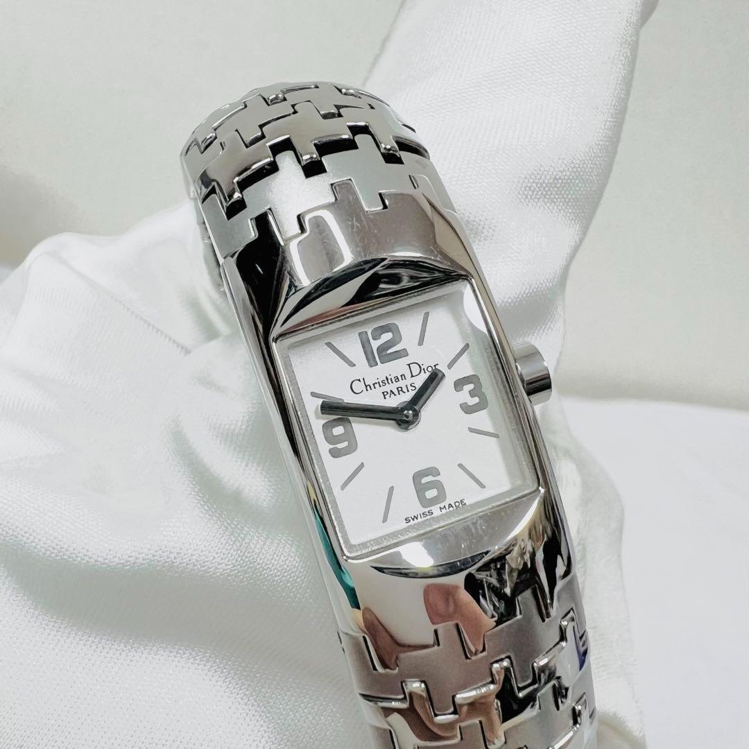未使用品 クリスチャンディオール Christian Dior リストウォッチ ディオリフィック レディース バングル　腕時計 D96-100 新品フィルム_画像8