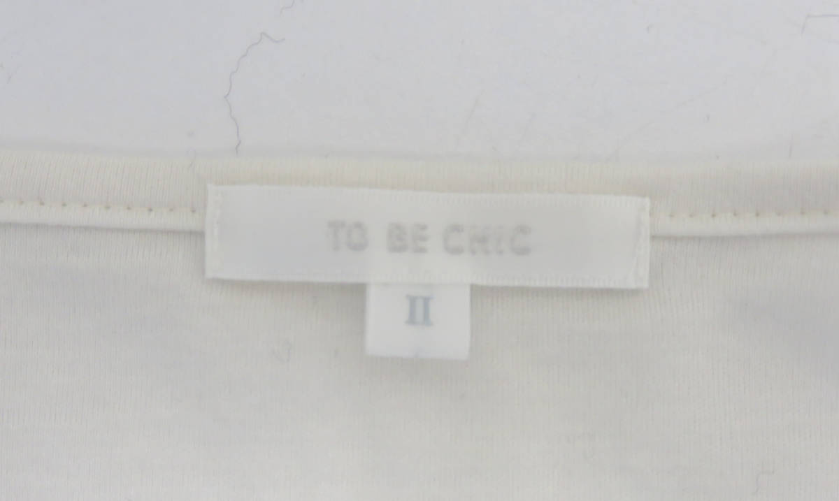 ☆TO BE CHIC/トゥ ビー シック レディース 半袖カットソー ホワイト系 サイズ２ リボン トップス デザイン _画像6