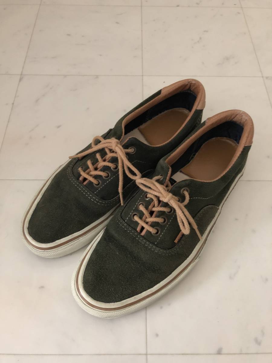 80s VANS era グリーンスエード×レザー US9/27.0cm USA製vintageヴィンテージ バンズエラ