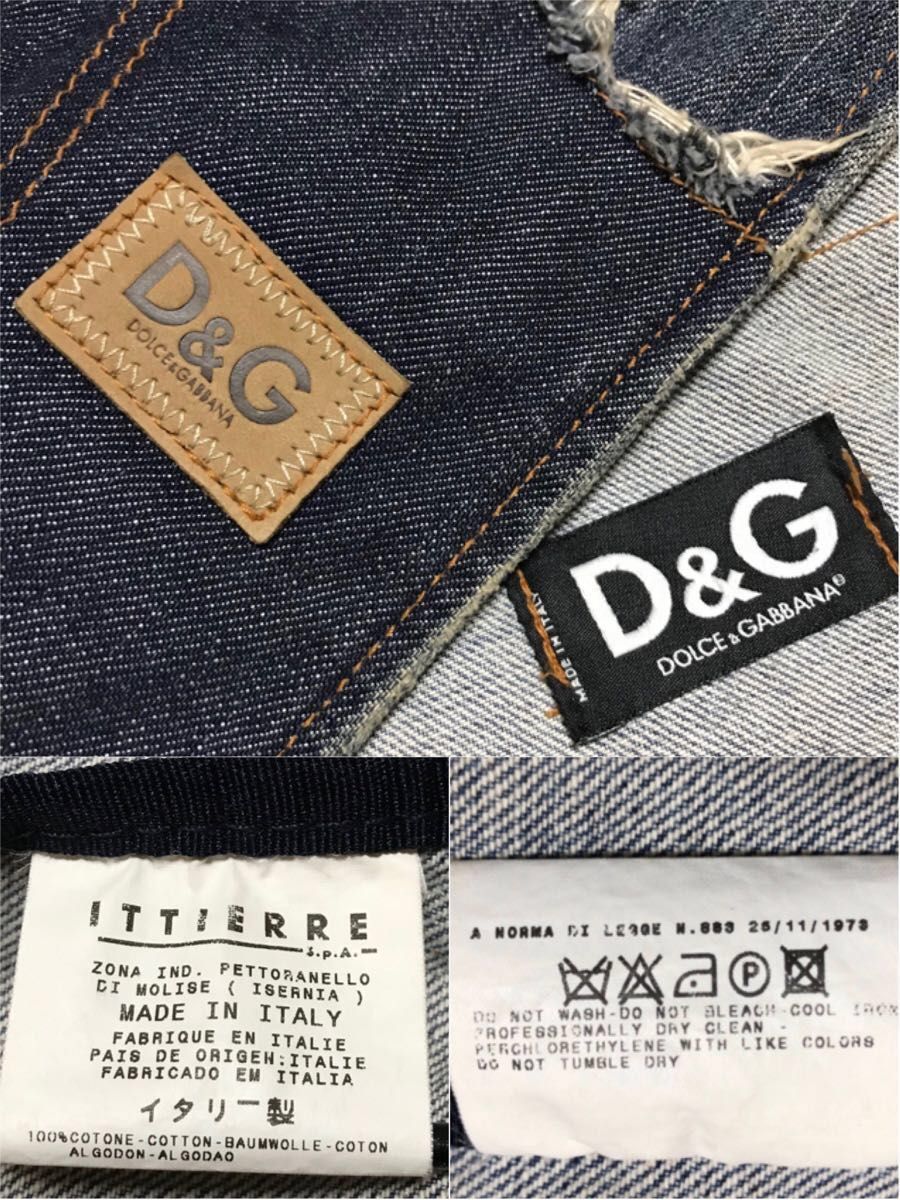 Vtg 90s　D&G DOLCE&GABBANA　denim patchwork shoulder bag