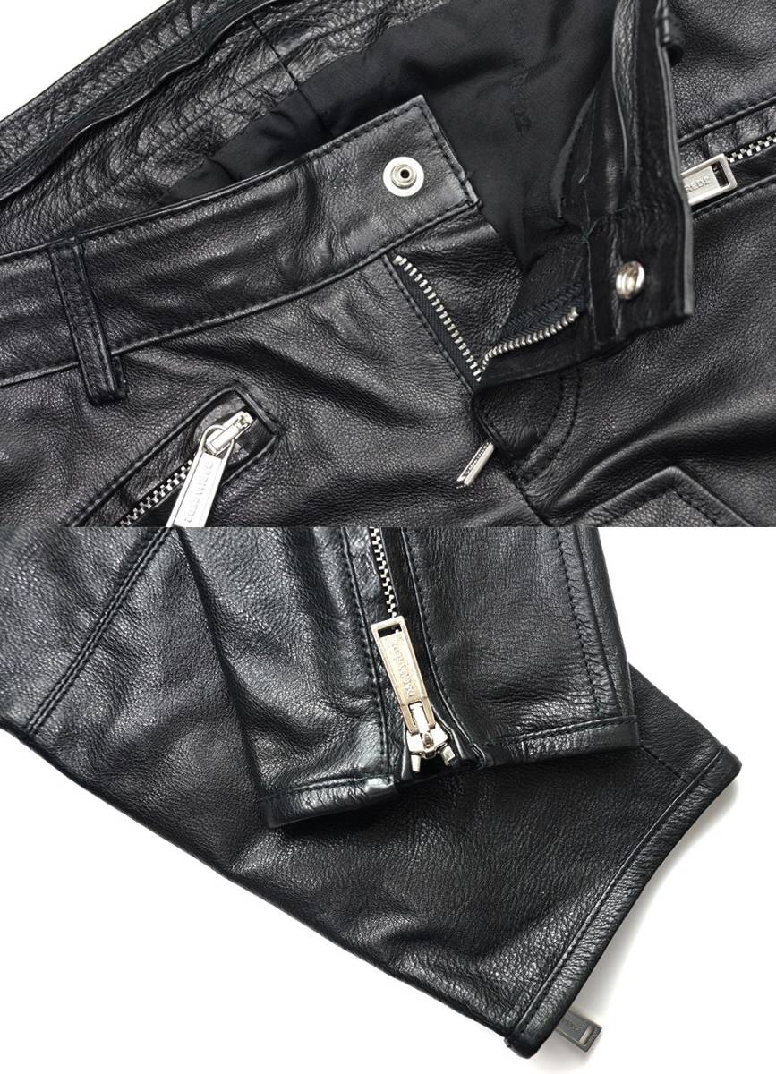  новый товар 21 десять тысяч [DSQUARED2 Dsquared ]17SS/ сделано в Италии / укороченные брюки Silhouette / переустановка рубашка есть Biker кожаный салон ntsu38/76-78cm соответствует /D