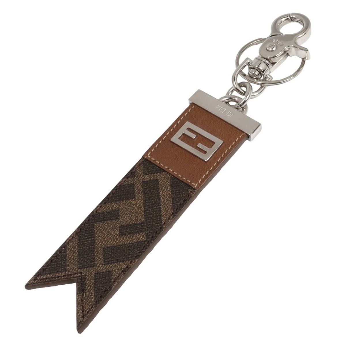 FENDI Fendi Zucca leather FF motif key ring key holder bag charm Brown unisex 7AP061 AHTP F1G8K