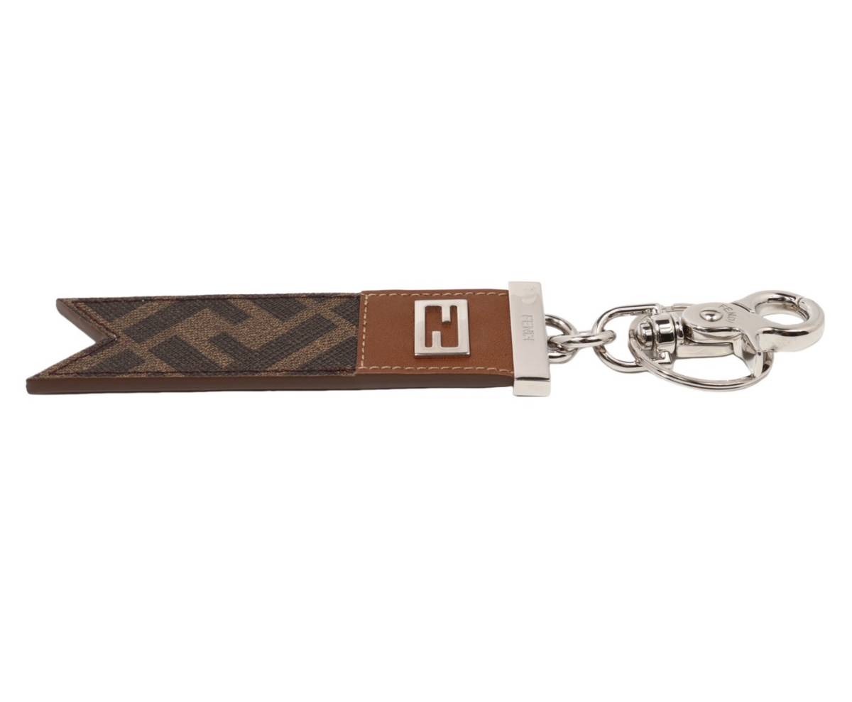 FENDI Fendi Zucca leather FF motif key ring key holder bag charm Brown unisex 7AP061 AHTP F1G8K