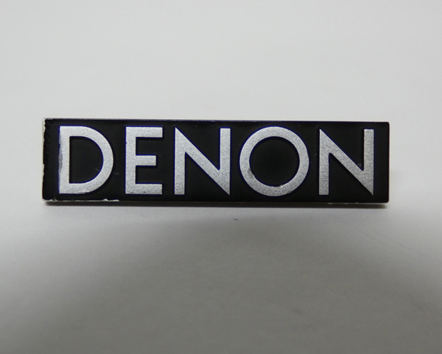 ■DENON アルミ エンブレム ロゴプレート 幅38mm_画像1