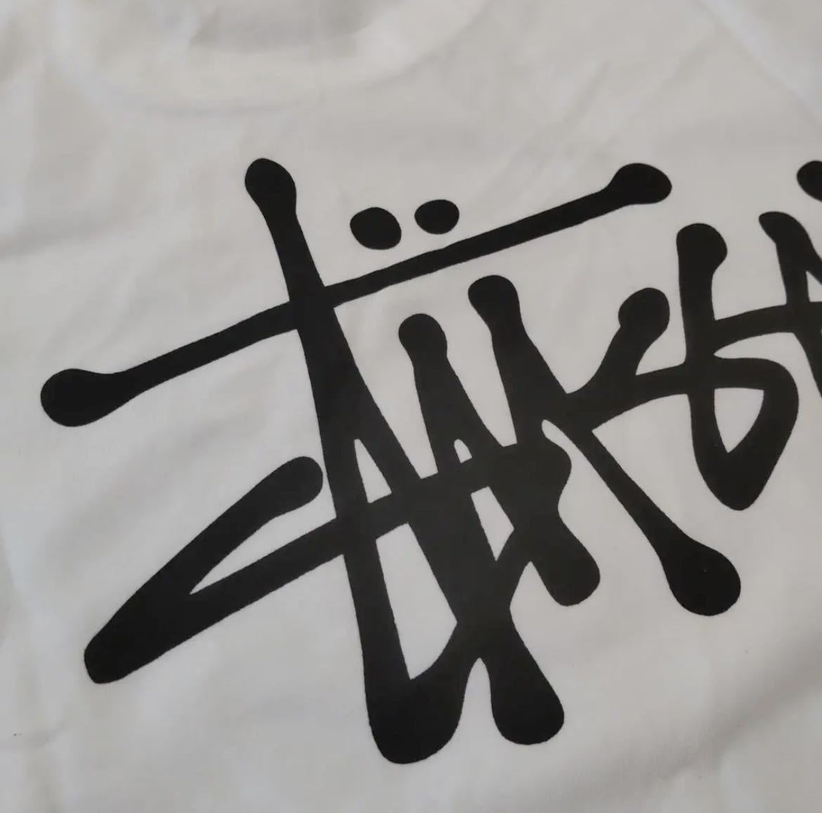 stussy ステューシー 長袖 ロンT カットソー ベイシック ホワイト L メンズ レディース 白 長袖Tシャツ