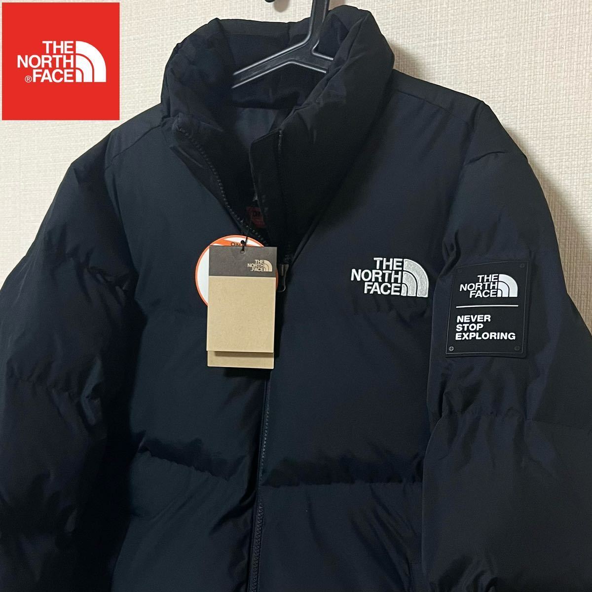 送料無料 THE NORTH FACE ノースフェイス ダウンジャケット ジャケット メンズ レディース L ブラック 中綿 刺繍 正規品 海外限定