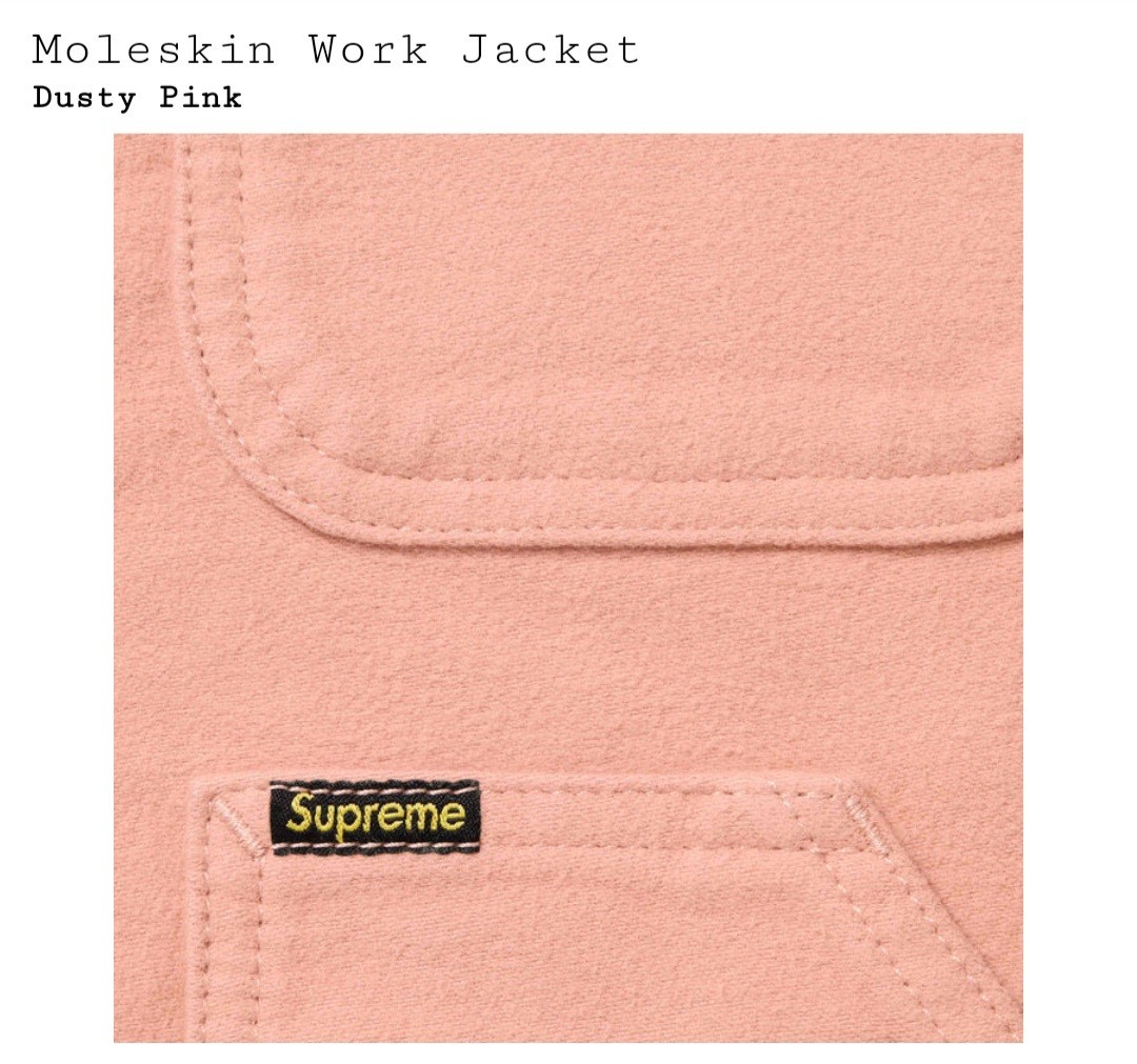 Supreme Moleskin Work Jacket Mサイズ Medium Dusty Pink ピンク
