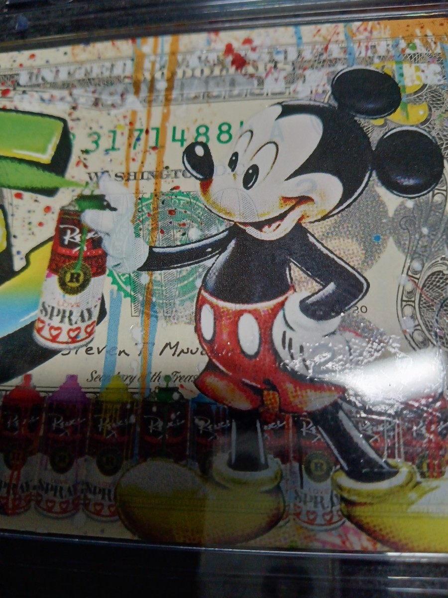 Mickey　ミッキー・マウス　本物米国2ドル紙幣　記念紙幣　レンシー直筆サイン入り_画像5