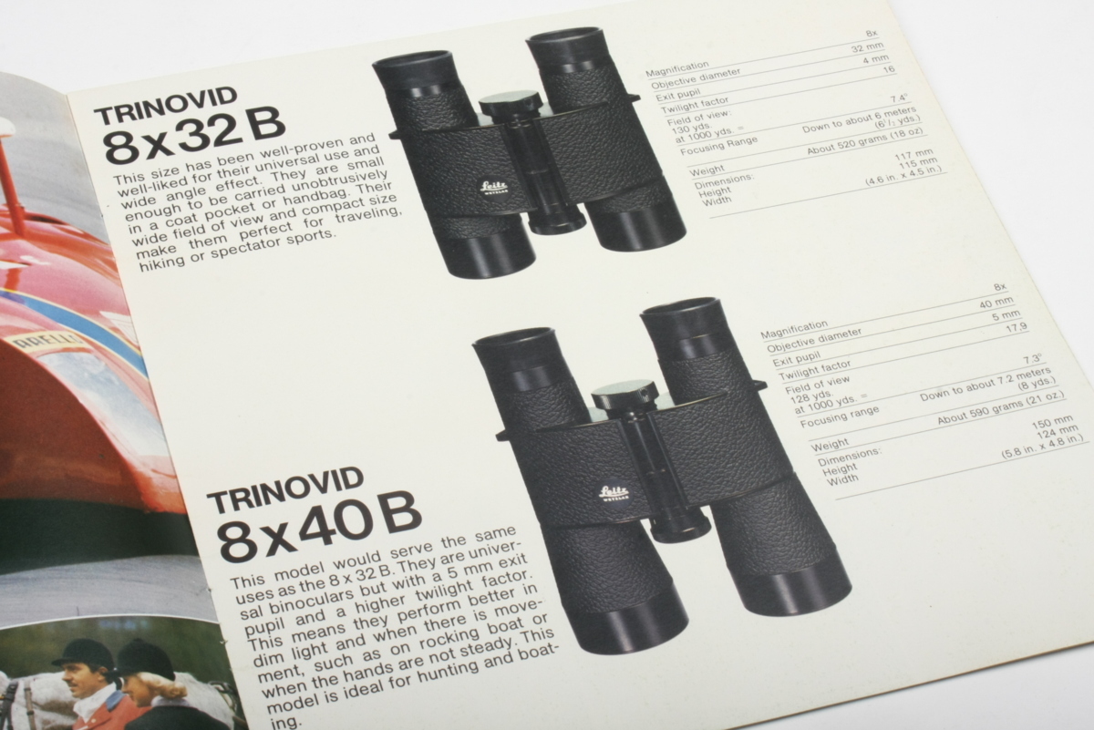 * Leitzlaitsucatalog каталог TRINOVID Binocularstolino bit бинокль printed in W-Germany 121.410-011 VI-77-GY-w. 4661