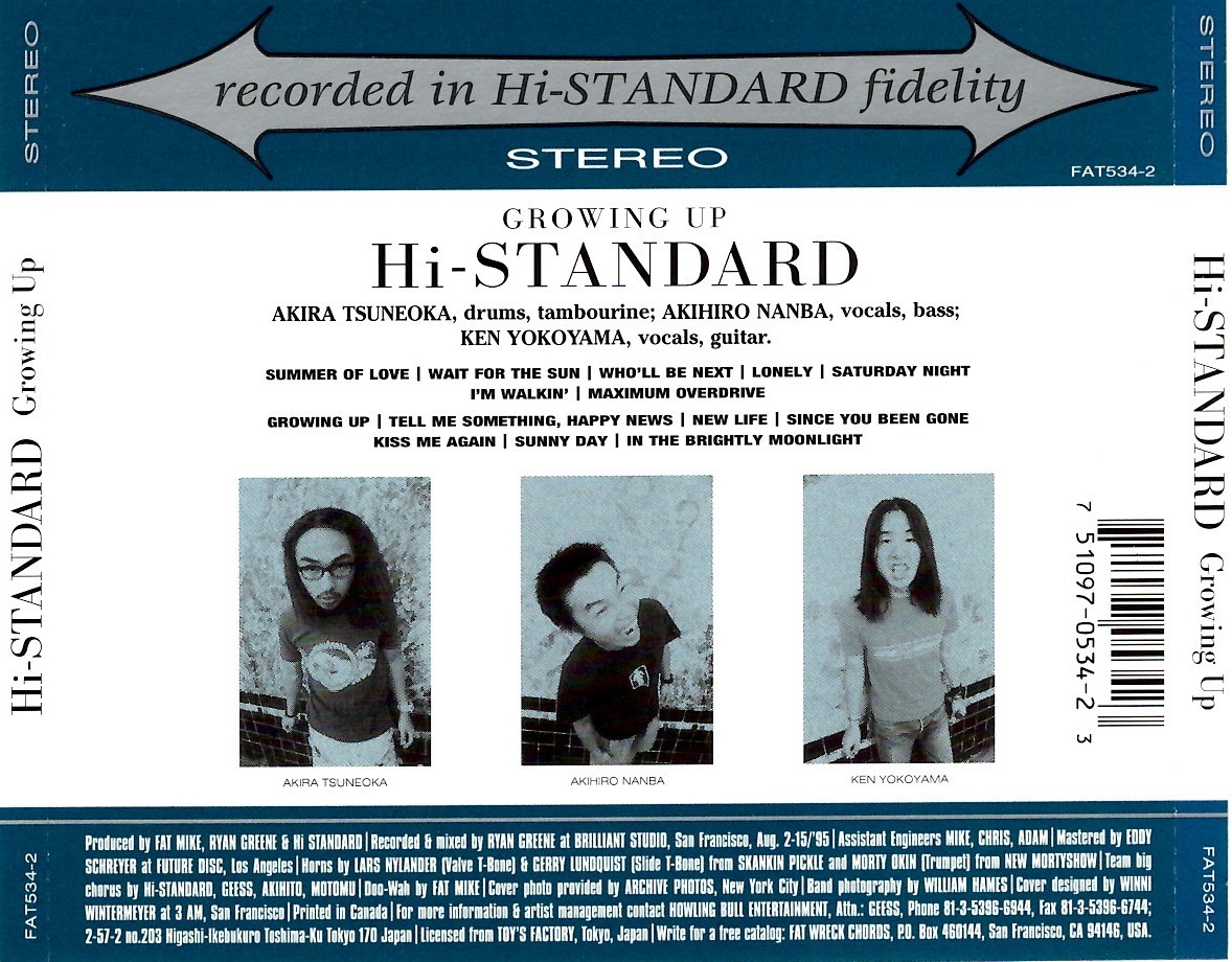 Hi-STANDARD＜ハイスタンダード＞「GROWING UP」輸入盤CD＜MAXIMUM OVERDRIVE、NEW LIFE、SINCE YOU BEEN GONE、SATURDAY NIGHT、他収録＞_画像3