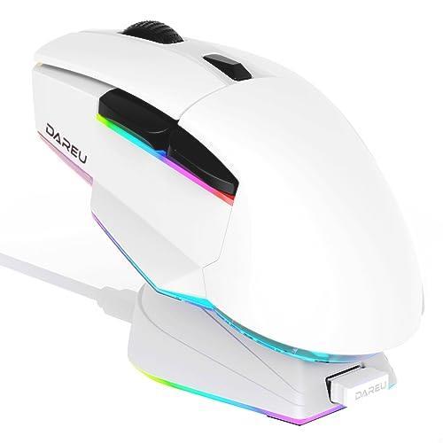 激安正規品 RGB ワイヤレス A955 ゲーミングマウス DAREU ☆注目☆ 白