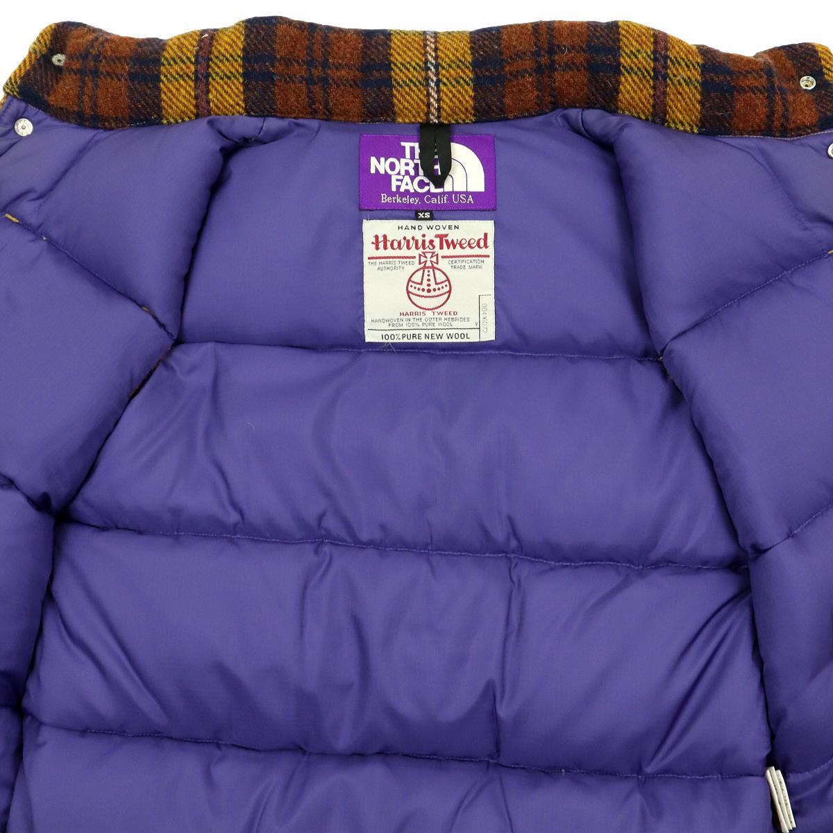 【B2404】【美品】THE NORTH FACE PURPLE LABEL×HARRIS TWEED ノースフェイスパープルレーベル ハリスツイード ダウンベスト サイズXS_画像8