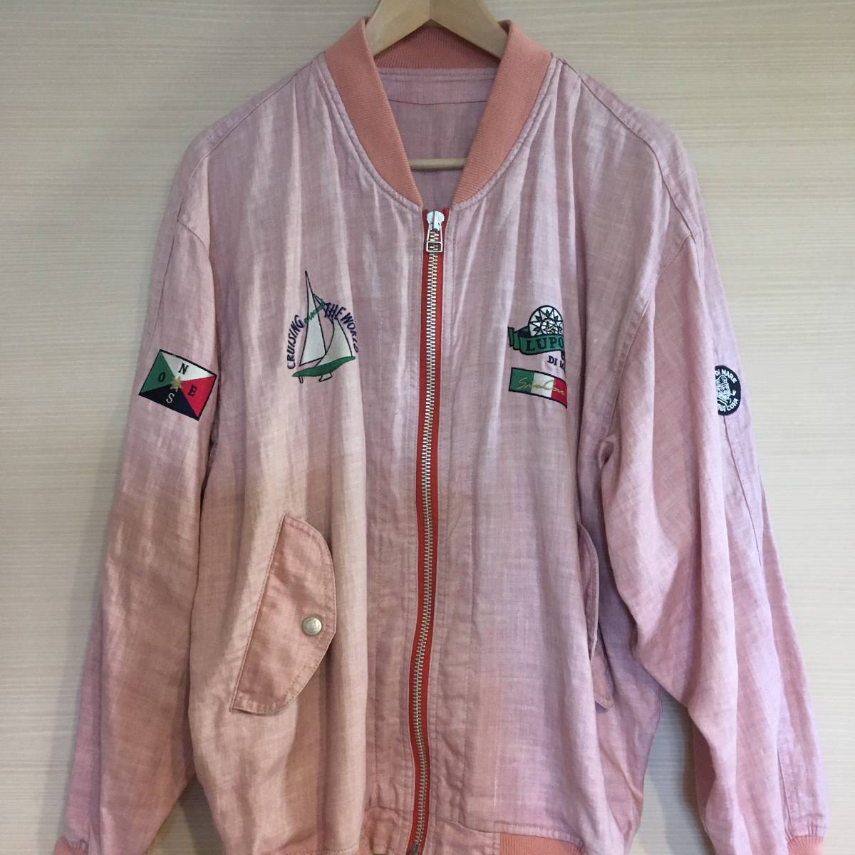 半額SALE☆ HEMP 桜色 pink 麻100% スタジャン 美品☆シナコバ ☆ M~L