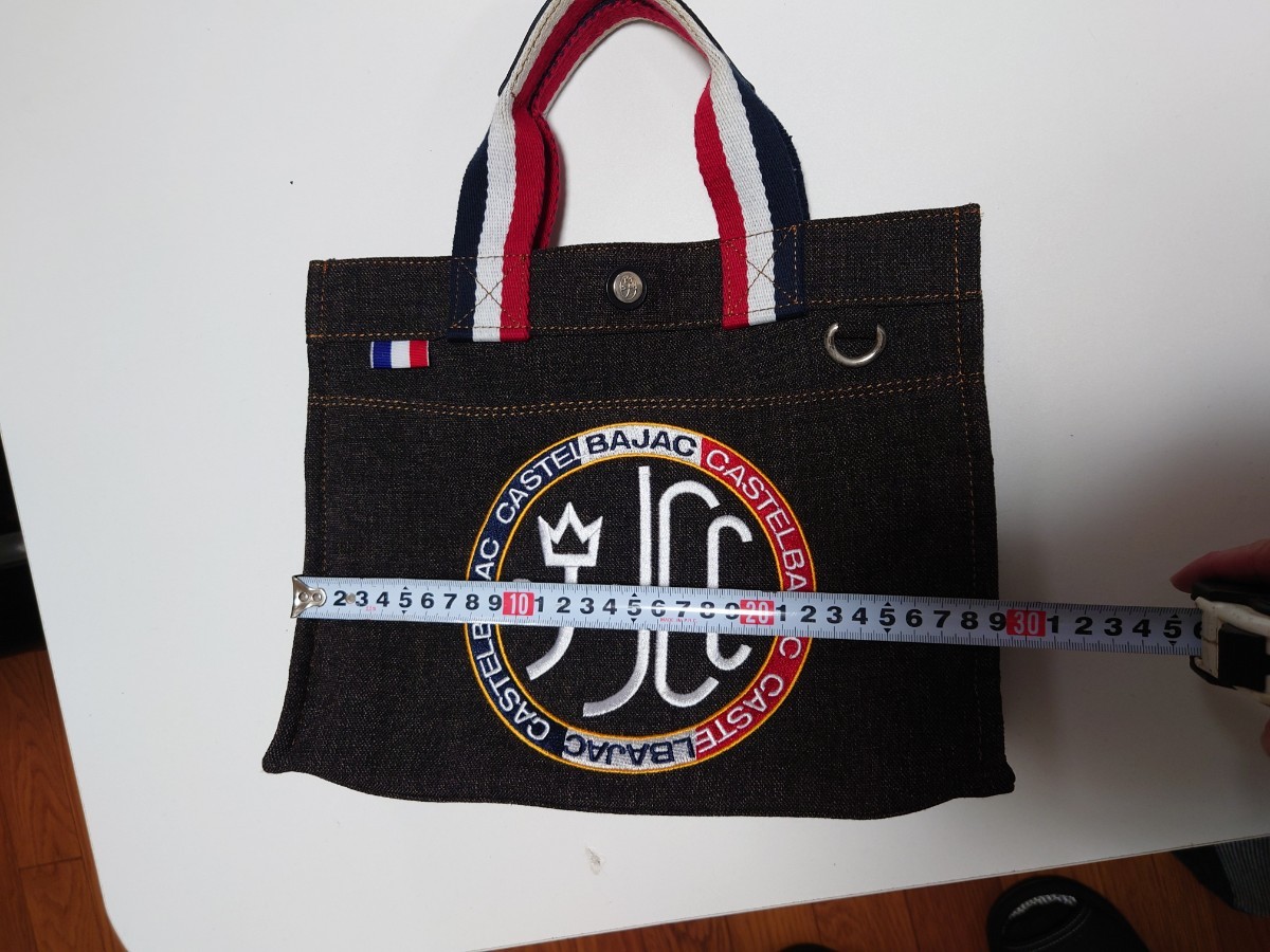  used Castelbajac CASTELBAJAClitsu tote bag 021511 black man and woman use width 30cm rank Denim material embroidery 